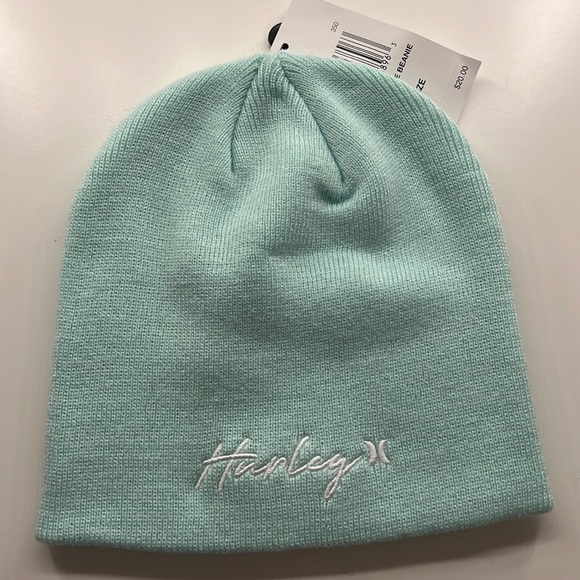 Hurley Script Staple Beanie Mint NWT - Picture 2 of 5